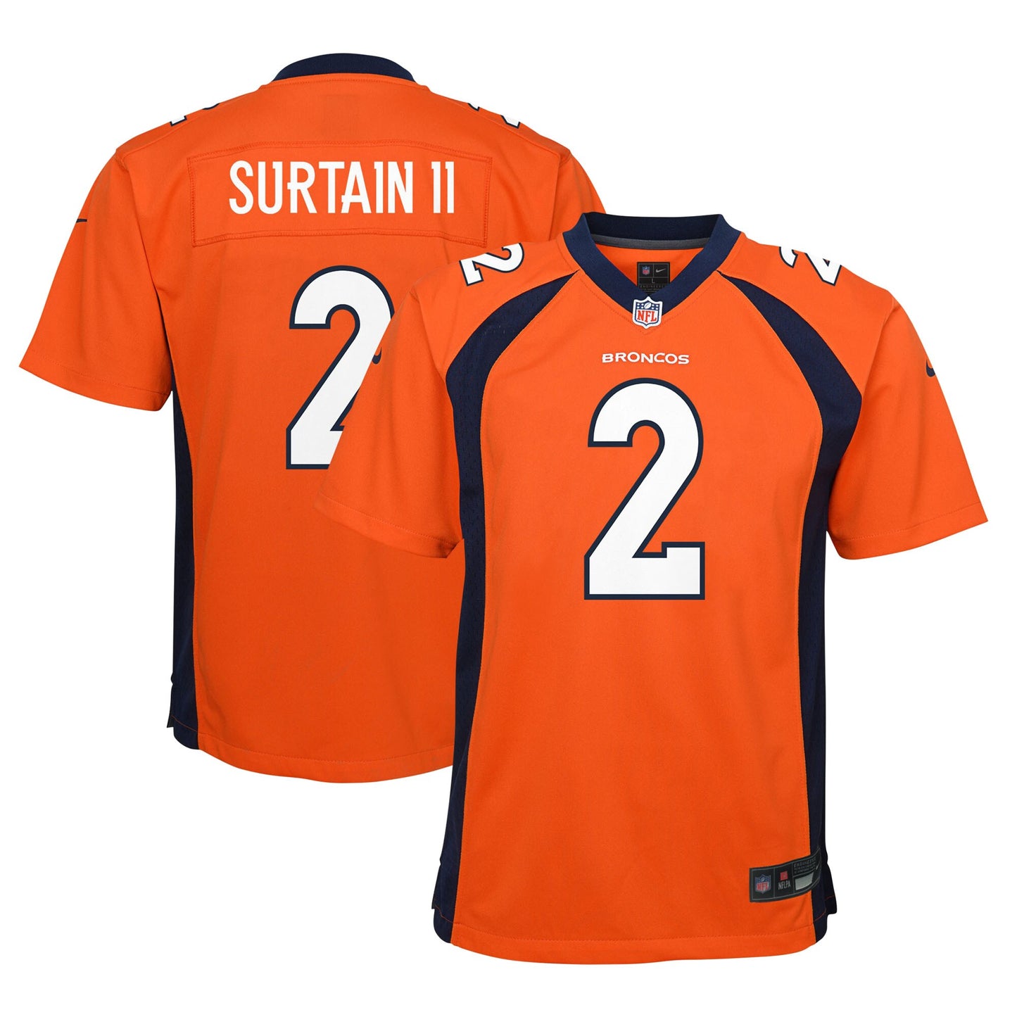 Patrick Surtain II Denver Broncos Nike Youth Game Jersey - Orange