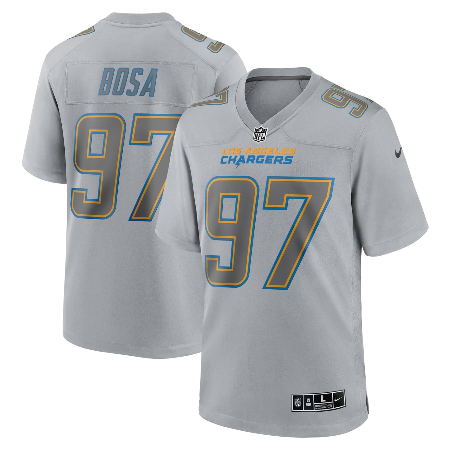 Men's Nike Joey Bosa Gray Los Angeles Chargers Atmosphere Fashion Game Jersey