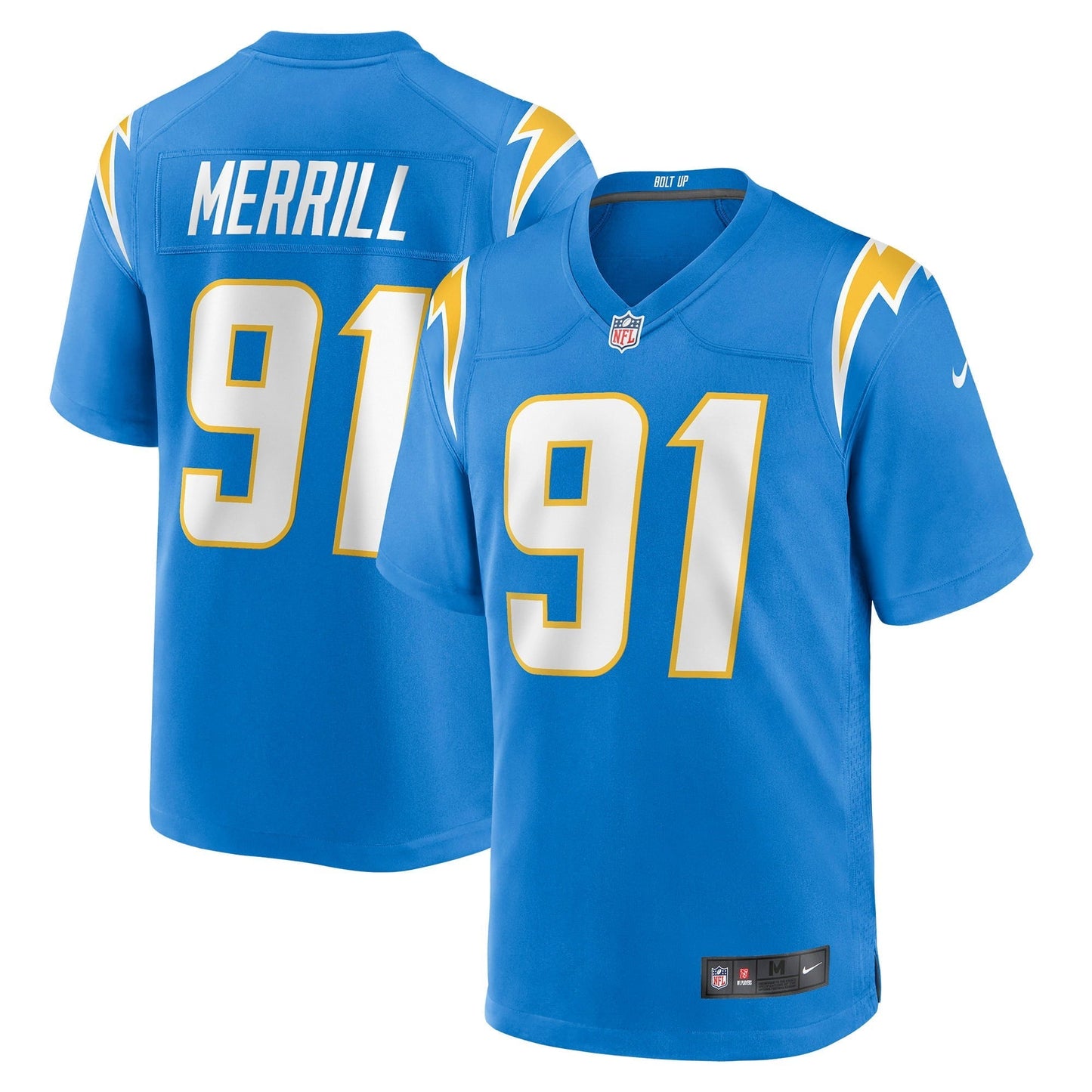 Men's Nike Forrest Merrill Powder Blue Los Angeles Chargers Player Game Jersey