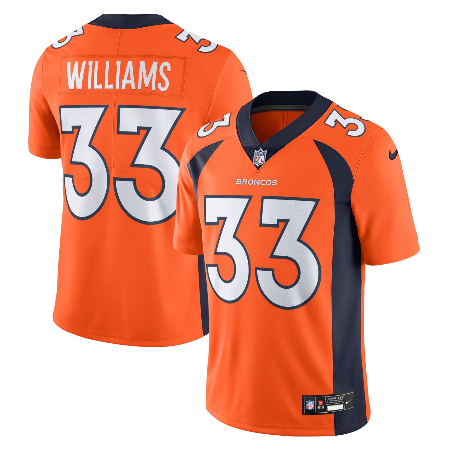 Javonte Williams Denver Broncos Nike  Vapor Untouchable Limited Jersey - Orange