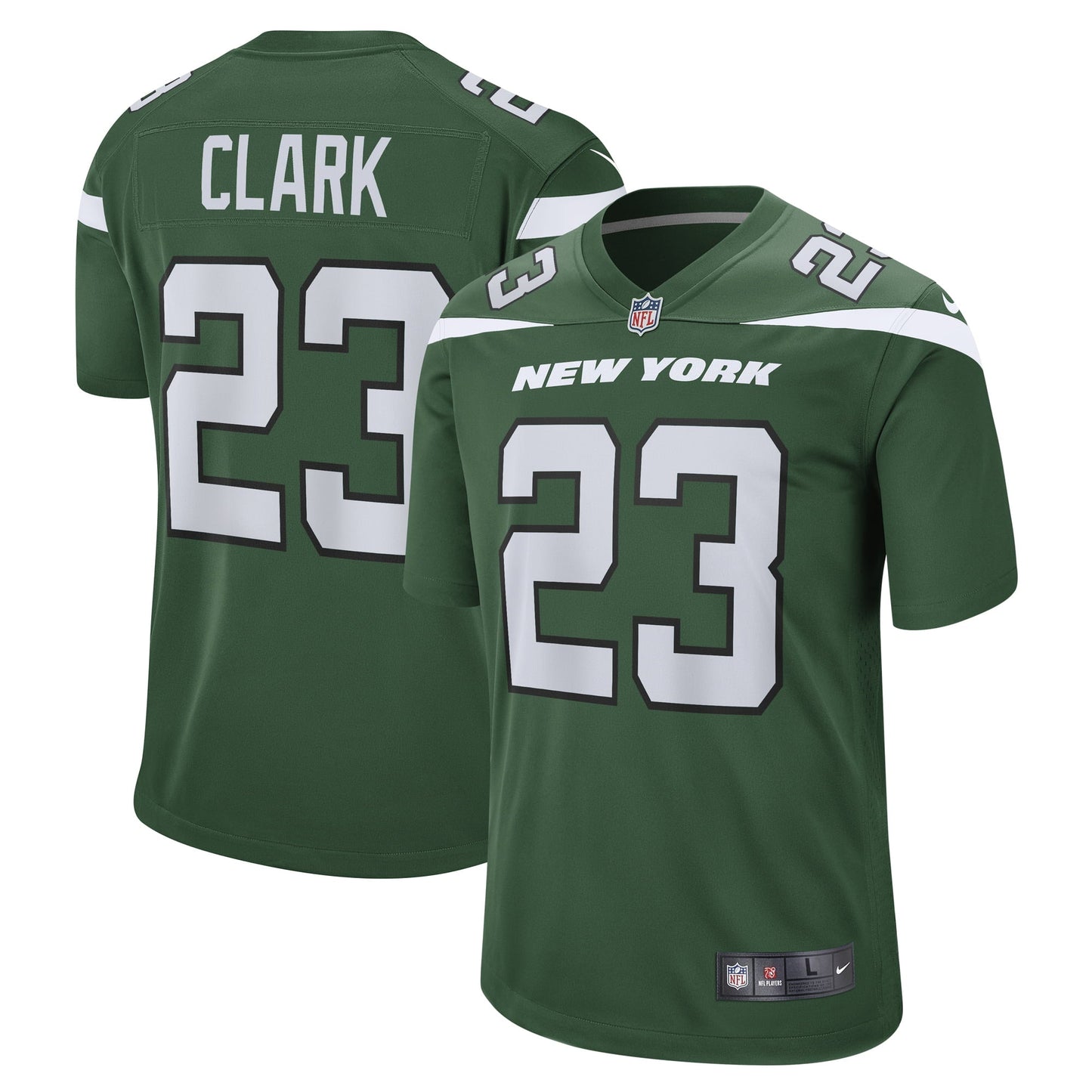 Men's Nike Chuck Clark Gotham Green New York Jets Team Game Jersey