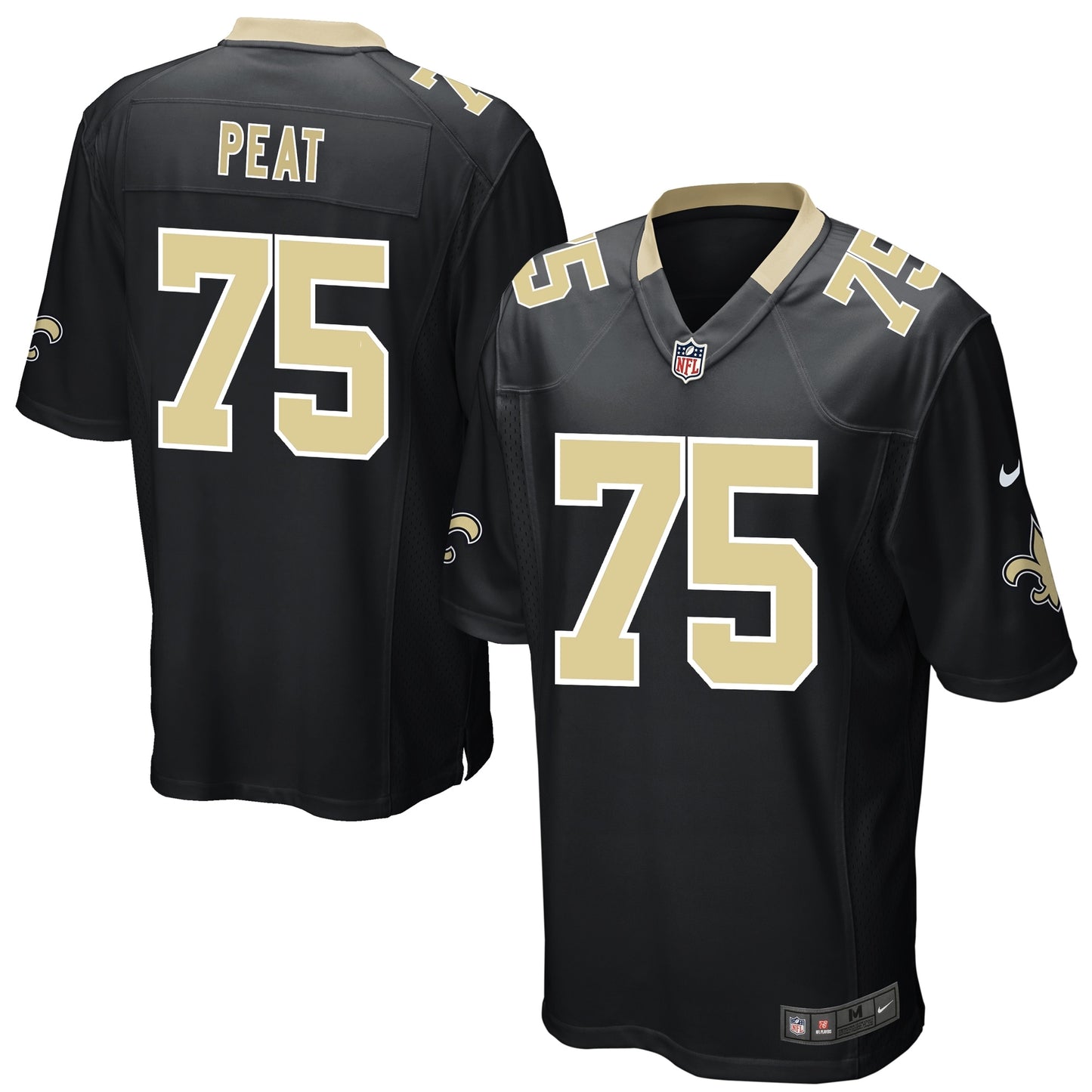Andrus Peat New Orleans Saints Nike Game Player Jersey - Black