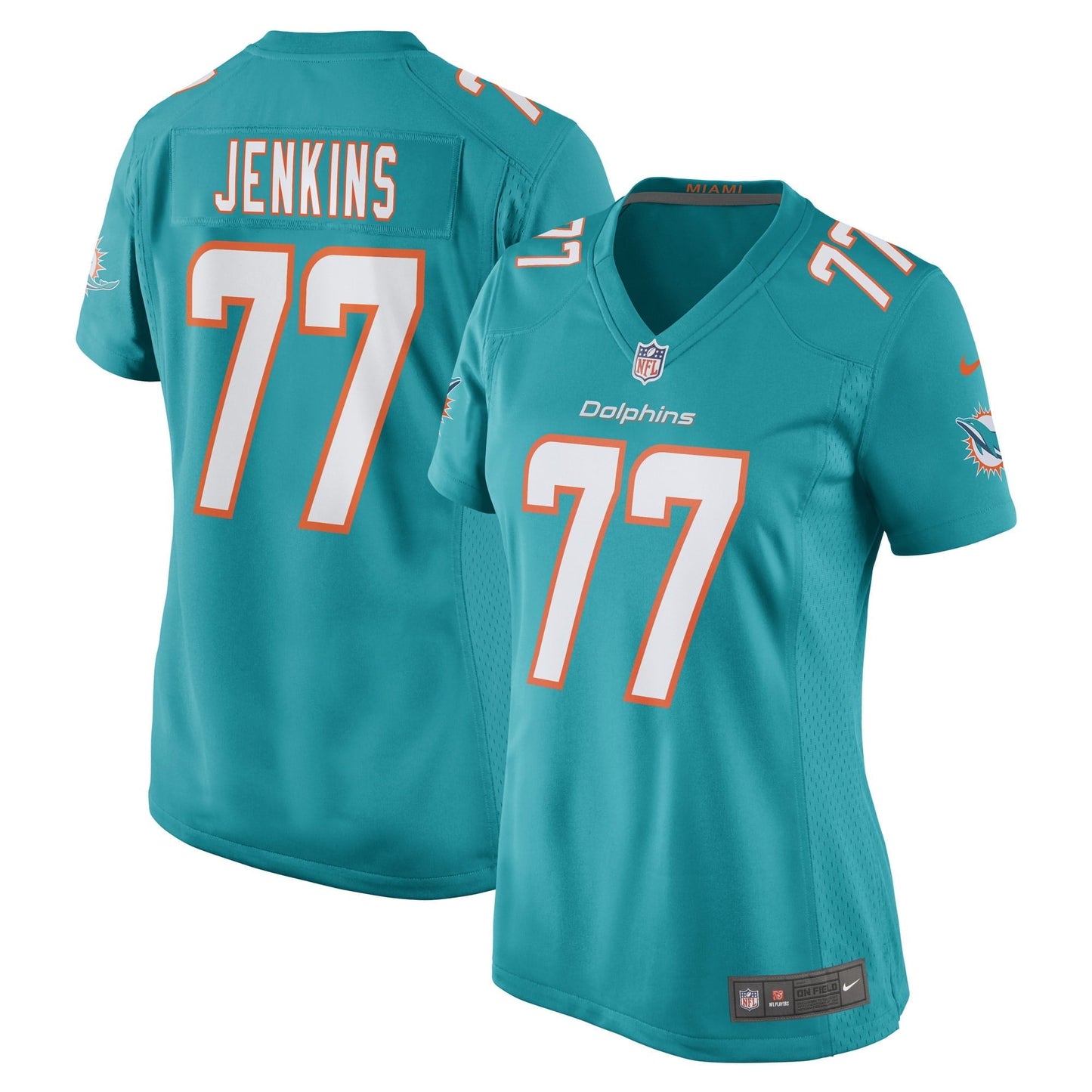 Women's Nike John Jenkins Aqua Miami Dolphins Game Player Jersey