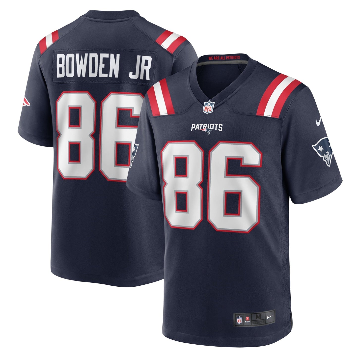 Men's Nike Lynn Bowden Jr. Navy New England Patriots Home Game Player Jersey
