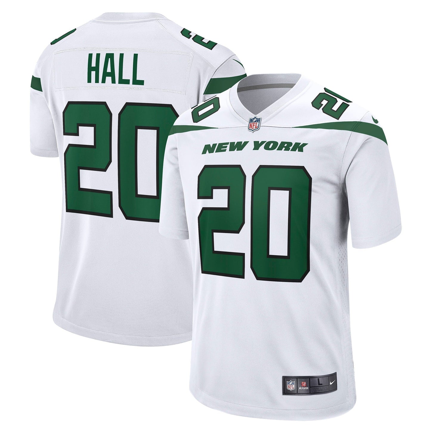 Men's Nike Breece Hall White New York Jets Away Game Player Jersey