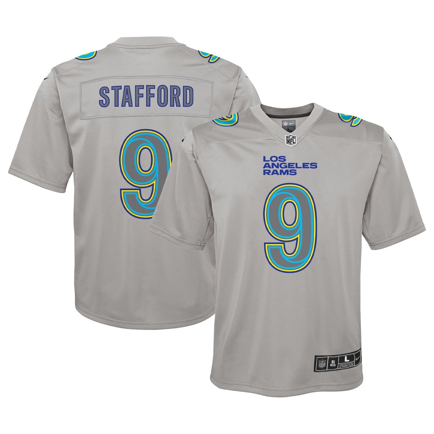 Youth Nike Matthew Stafford Gray Los Angeles Rams Atmosphere Game Jersey