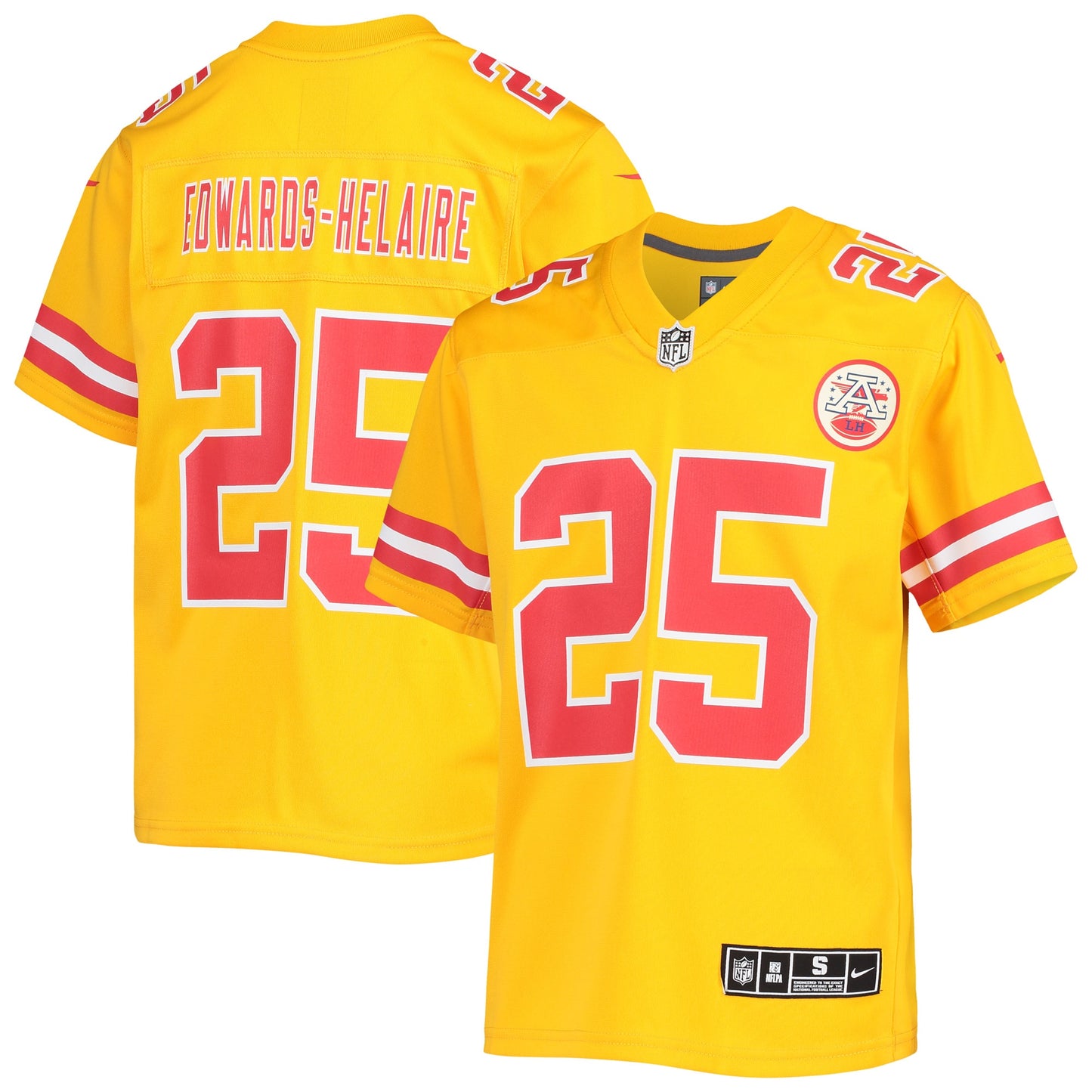 Clyde Edwards-Helaire Kansas City Chiefs Nike Youth Inverted Team Game Jersey - Gold