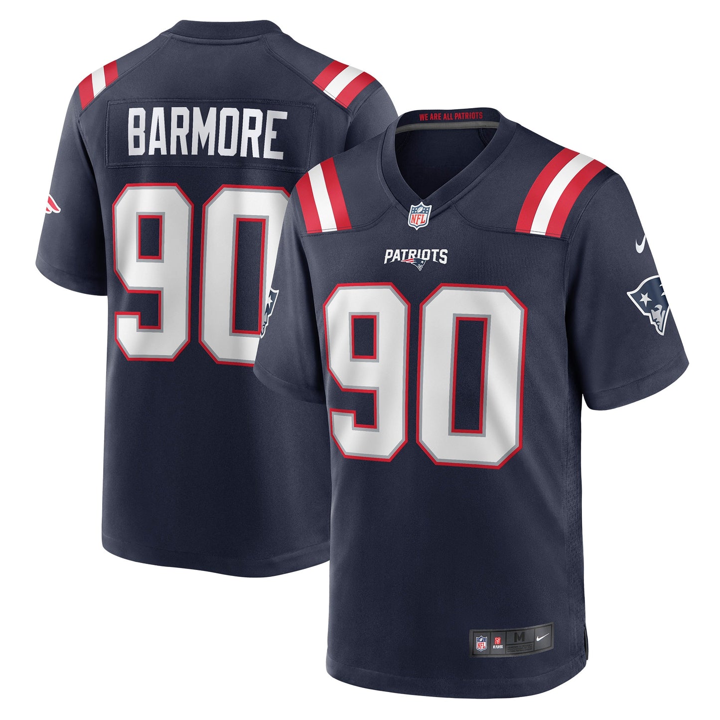 Christian Barmore New England Patriots Nike Player Game Jersey - Navy