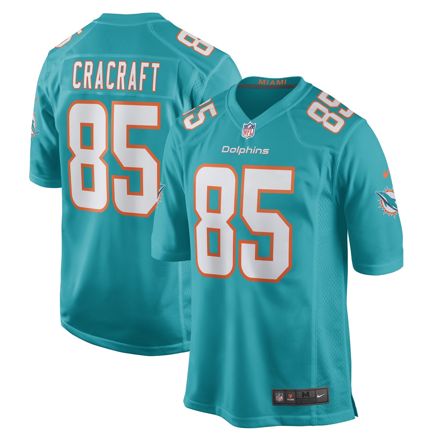 River Cracraft Miami Dolphins Nike Game Player Jersey - Aqua