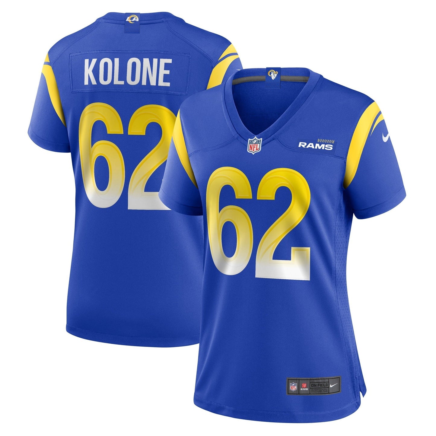 Women's Nike Jeremiah Kolone Royal Los Angeles Rams Team Game Player Jersey