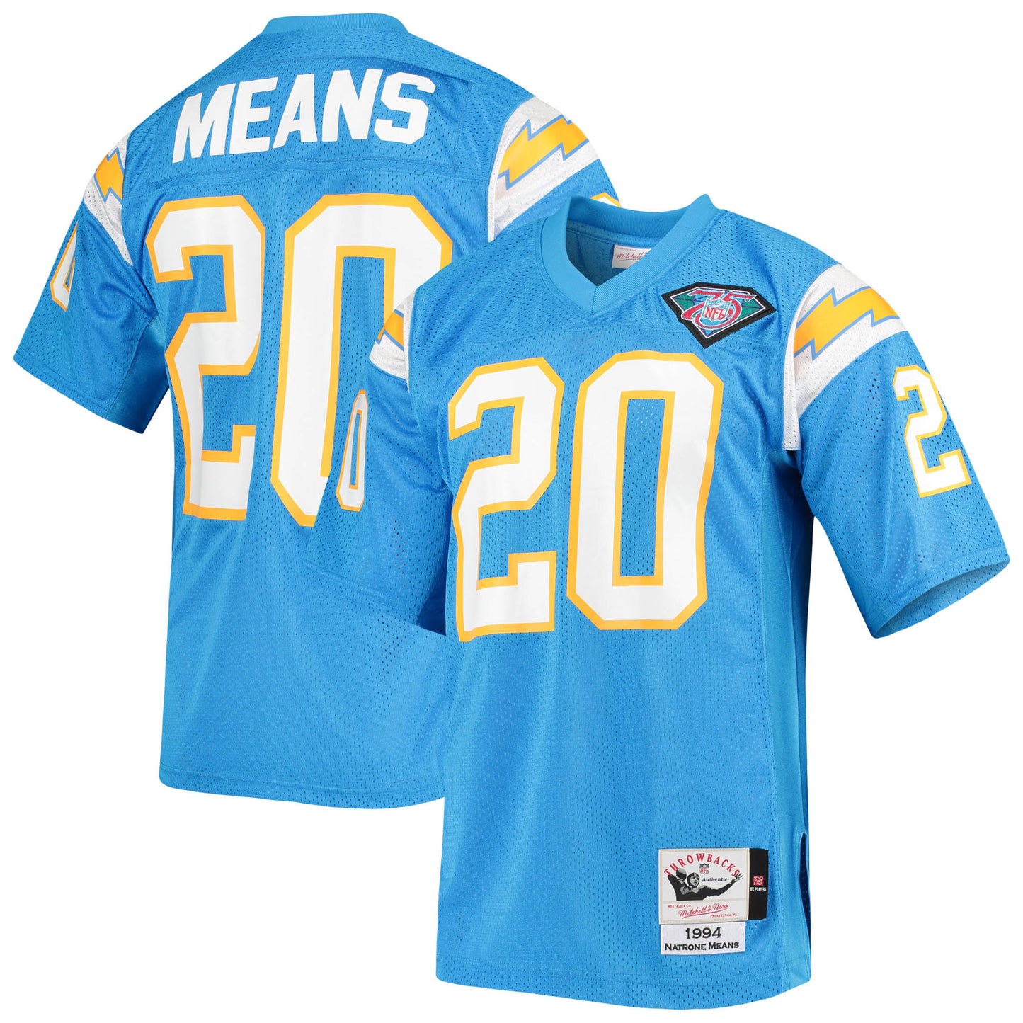 Natrone Means Los Angeles Chargers Mitchell & Ness Authentic Retired Player Jersey - Powder Blue