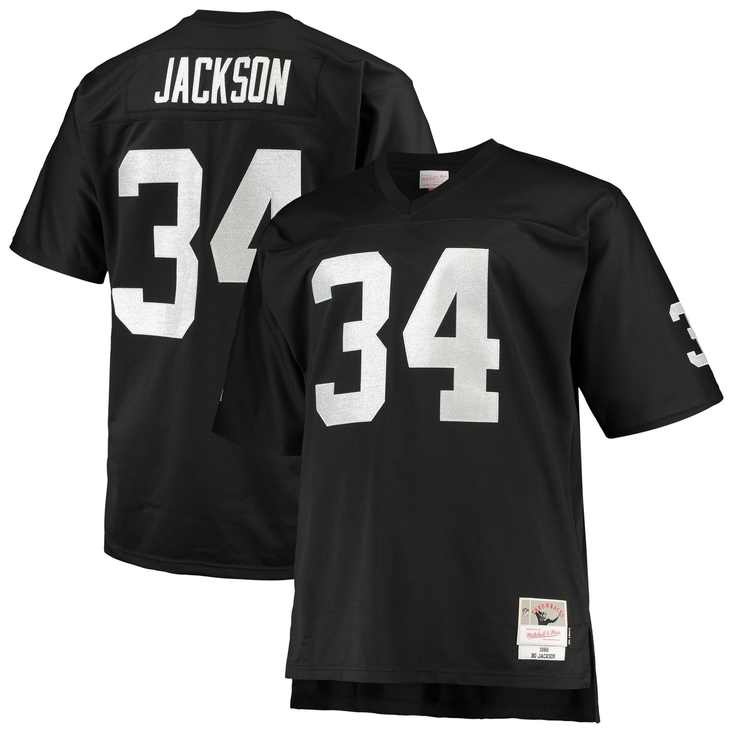Bo Jackson Las Vegas Raiders Mitchell & Ness Big & Tall 1988 Retired Player Replica Jersey - Black