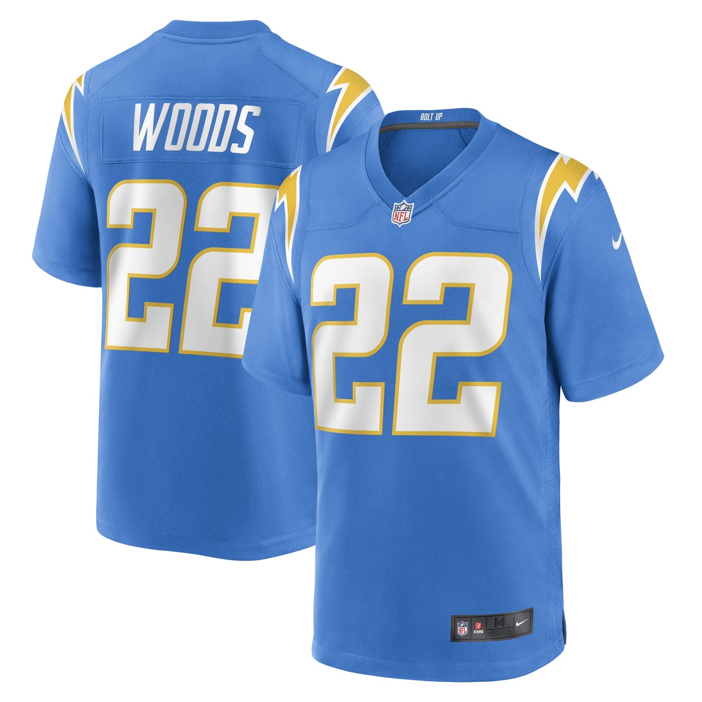 JT Woods Los Angeles Chargers Nike Game Player Jersey - Powder Blue