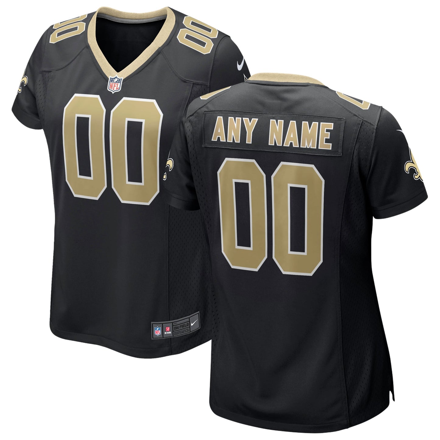New Orleans Saints Nike Women's Custom Game Jersey - Black