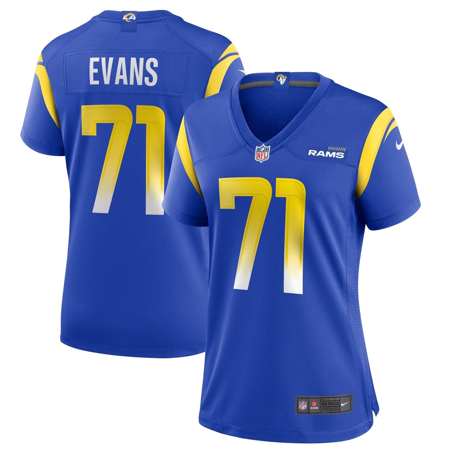 Women's Nike Bobby Evans Royal Los Angeles Rams Game Jersey