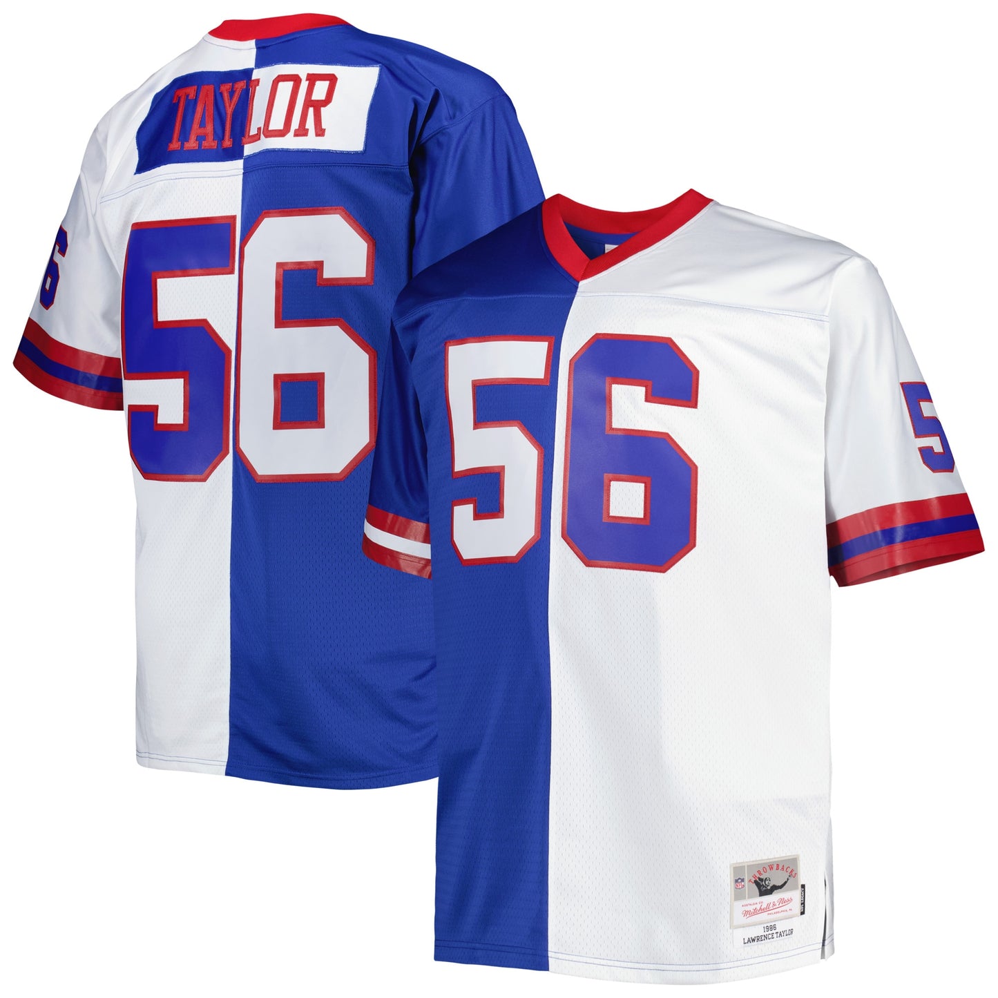 Lawrence Taylor New York Giants Mitchell & Ness Big & Tall Split Legacy Retired Player Replica Jersey - Royal/White